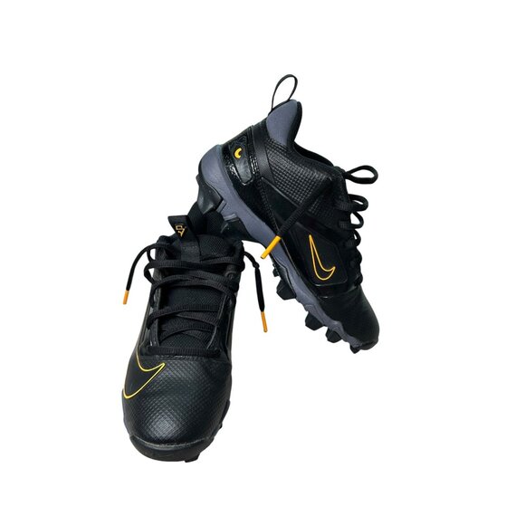 Nike Cleats FastFlex Youth Black Yellow HF4325-001 XXVI Size 2Y Swoosh - Picture 1 of 14